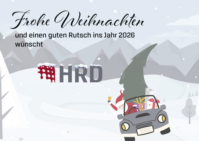 Frohe Weihnachten und ein gutes neues Jahr 2026 wuenscht Ihnen Ihr HRD Reprodienst Team