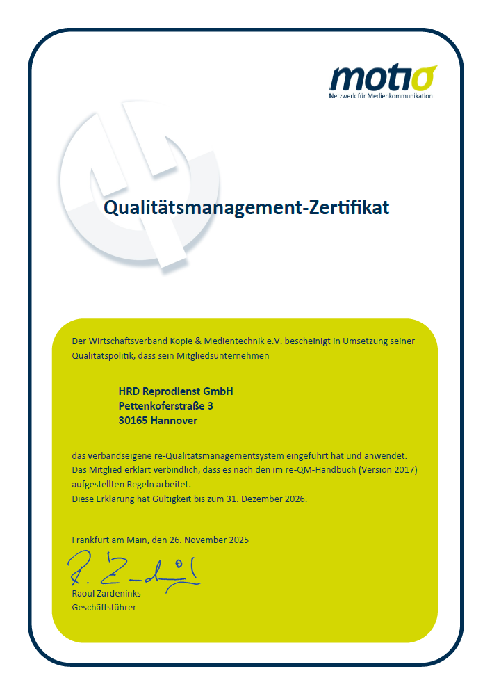 motio QM HRD Reprodienst 11 2024 DIN EN ISO 9002